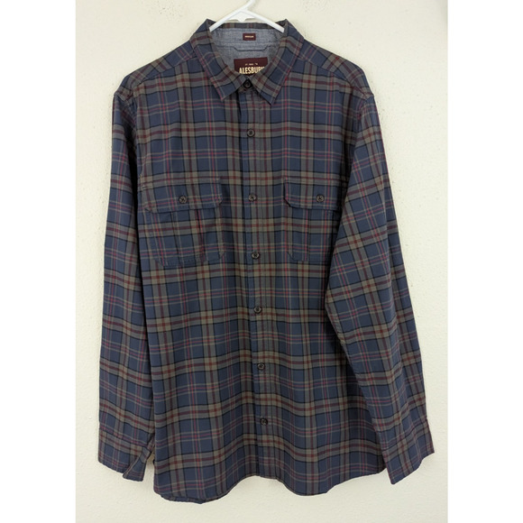 New Alesbury sz L regular Plaid Shirt multi color buttons long sleeves 1849 - Picture 1 of 6